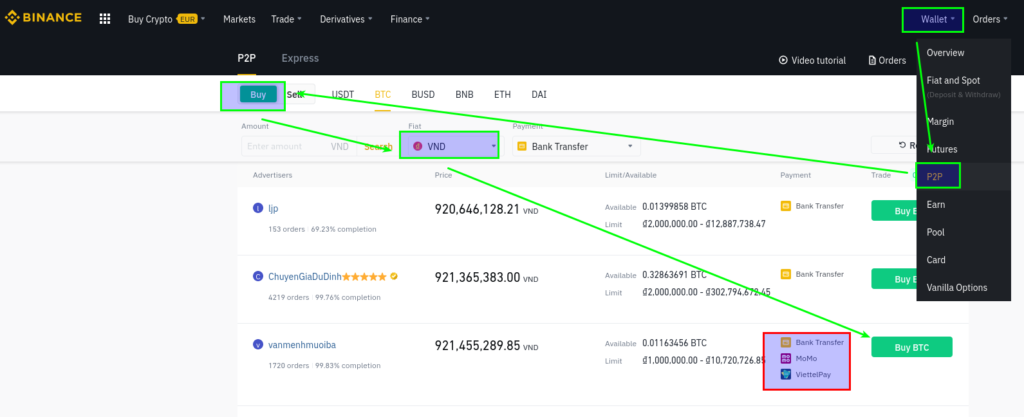 Best way to buy Bitcoin in Vietnam P2P Binance
